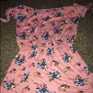 off the shoulder floral romper